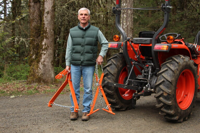 Oregon Landowner Invents Non-Hydraulic Small Tractor Log Skidder System